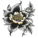 Black and grey roses   water Lilly  cosmos  sweet pea  aster marigold   carnation daisy Lilly tattoo Forearm tattoo tattoo design idea