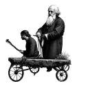 Charles Darwin evolution tattoo design idea