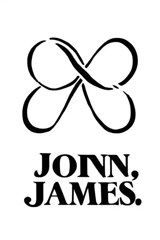 "John   Kenya.   James " "John   Kenya.   James " infinity symbol tattoo design idea