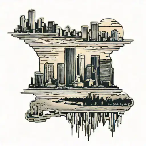 Detroit skyline silhouette tattoo design idea