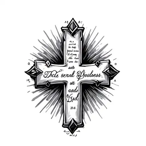 23 :4 psalms words with cross tattoo tattoo design idea