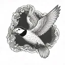 a flying puffin tattoo design idea