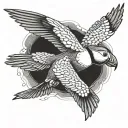 a flying puffin tattoo design idea
