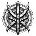 danish Viking symbol surrounded tattoo design idea