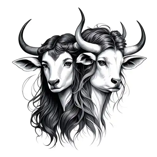 female Taurus and male Sagittarius tattoo design idea