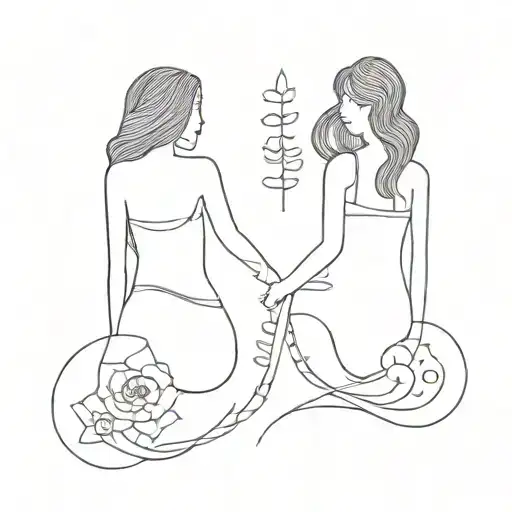 matching tattoo for sisters who heal together and travel to see each other tattoo design idea