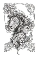 friend drawing Simba tattoo design idea