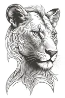 friend drawing Simba tattoo design idea