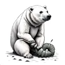 Polar Bear and caterpillar tattoo design idea
