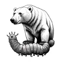 Polar Bear and caterpillar tattoo design idea