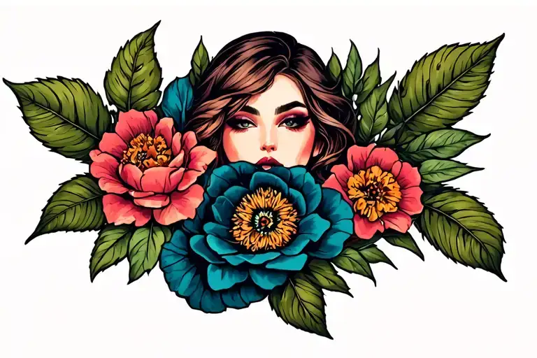 sexy floral tramp stamp tattoo design idea
