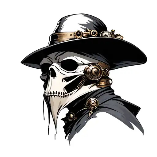 steampunk plague doctor tattoo design idea