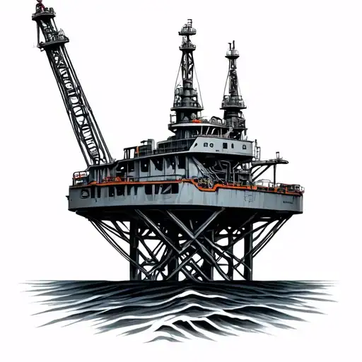 Oil platform coiled tubing tattoo design idea