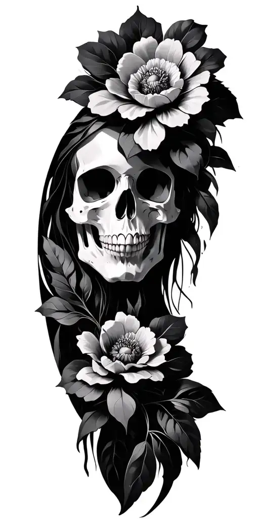 Memento Mori Memento Live Flower Geometric tattoo design idea