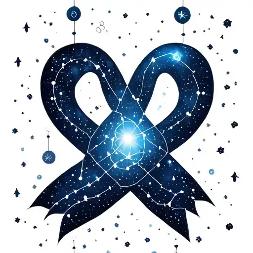 Cancer constellation and serotonin symbol tattoo design idea