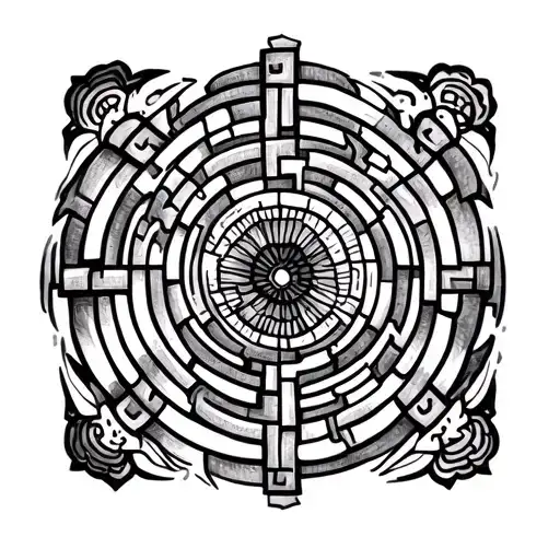 Puzzle Maze Mandala tattoo design idea