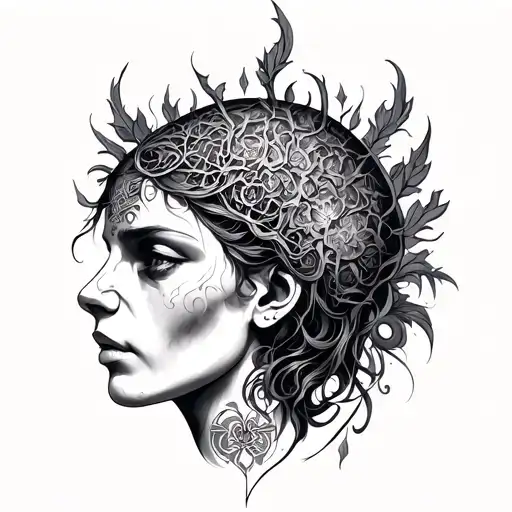Neurodivergent medieval tattoo design idea