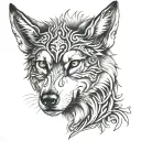 Roman wolf head tattoo design idea
