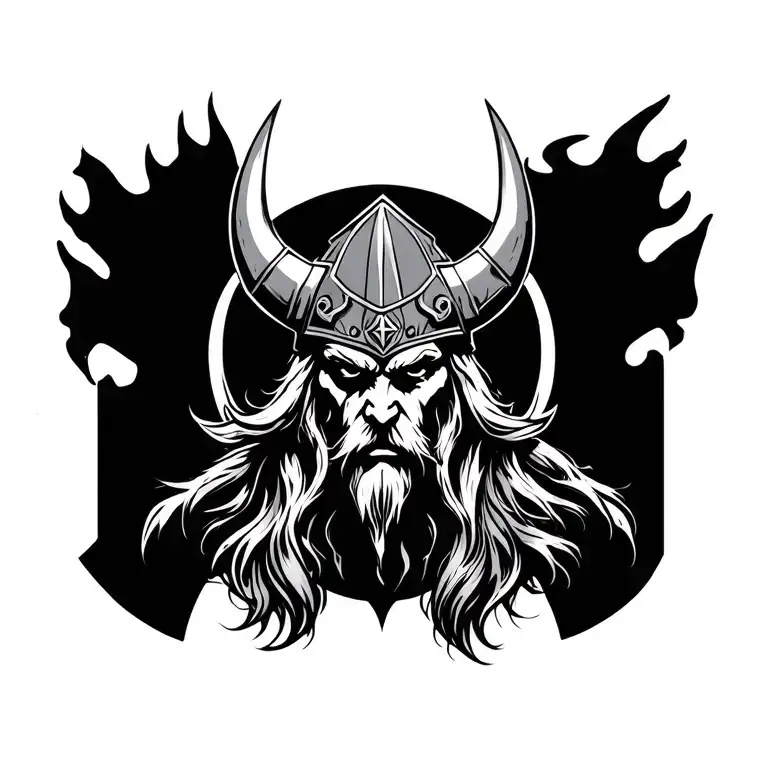 blackout viking tattoo design idea