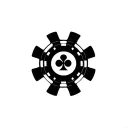 poker chip with bowling pins behind it tattoo design idea