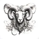 aries ram vs Goliath facing tattoo design idea