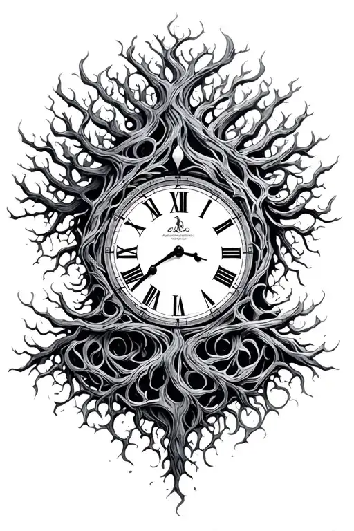 tree of life , clock, tribal tattoo tattoo design idea