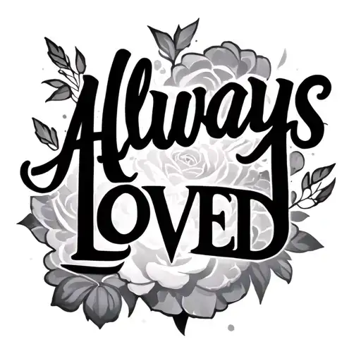 "Always loved" phrase tattoo design idea