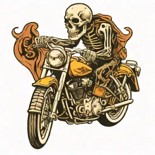 motorcycle skeleton tattoo design idea