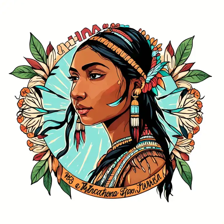 Mochahontas in words tattoo design idea