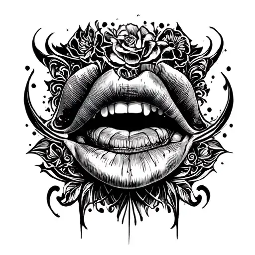 Throat tattoo design idea