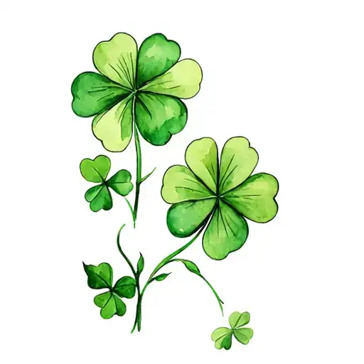 English Tudor rose and Irish four leaf clover. matching couple tattoo tattoo design idea