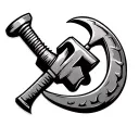 communist sickle and hammer tattoo design idea