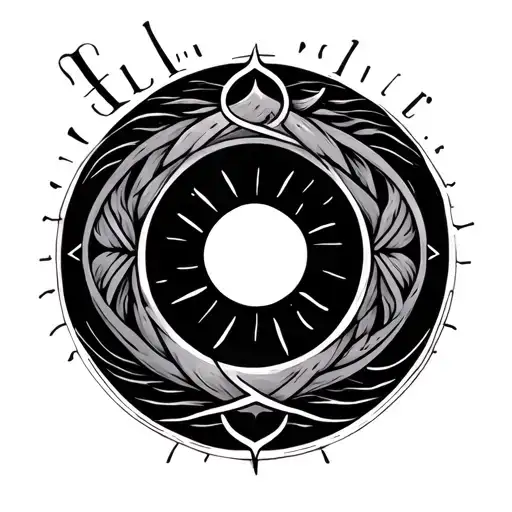 A circle an infinite symbol with the letter of writing in walrus tattoo design idea