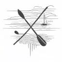 oars and light tattoo design idea