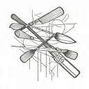 oars and light tattoo design idea