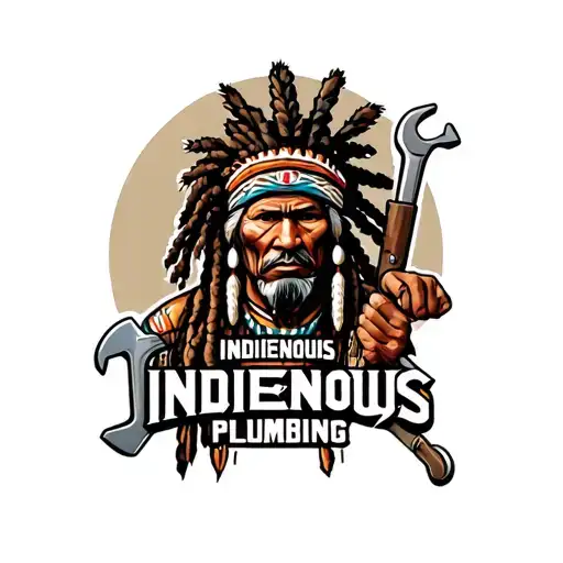 "Indigenous Plumbing " "Indigenous Plumbing " "Indigenous Plumbing " dread lock Native American holding a wrench tattoo design idea