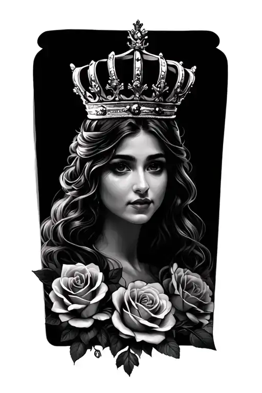 Paola with crown and roses, it's a name tattoo design idea