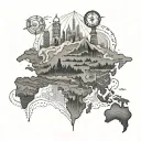 geography tattoo design idea
