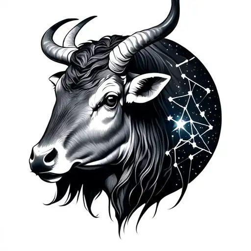 Taurus constellation made tattoo design idea