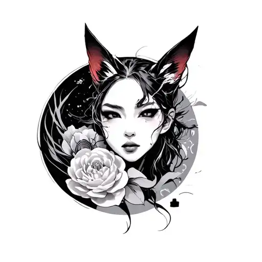 Cyberpunk Japanese tattoo design idea