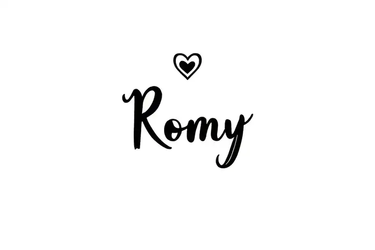 "Romy" herz tattoo design idea