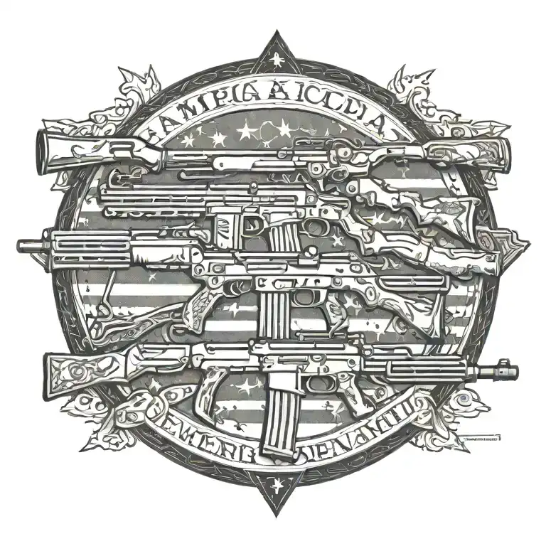 America 2nd amendment tattoo design idea