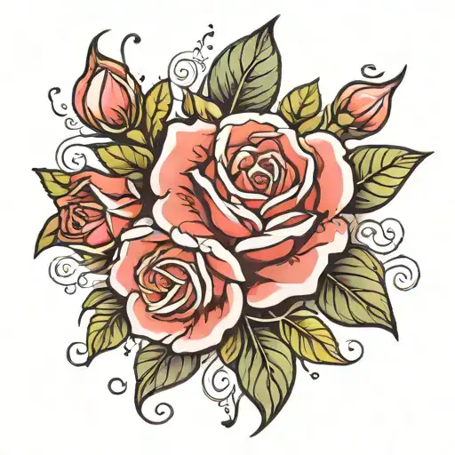 Anna Rose flowers tattoo design idea