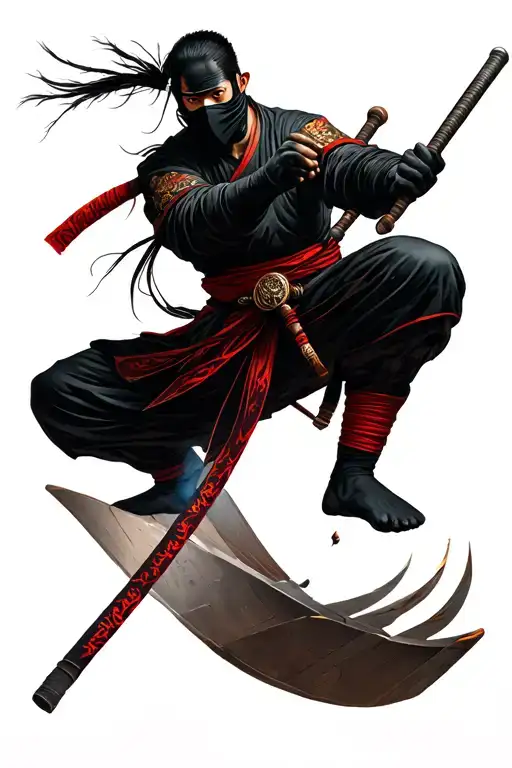 chinese ninja warrior tattoo design idea