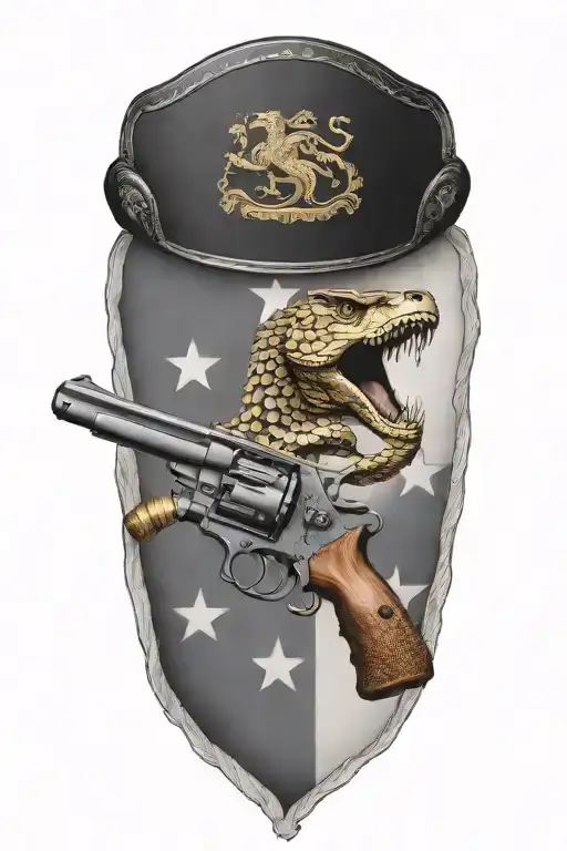 gadsden flag pistols instead of snake tattoo design idea