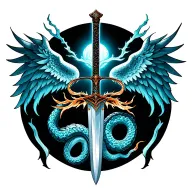 A sword made of thorns going vertically down the spine. wings spreading from the handle of the sword outwards, snakes   tattoo design idea