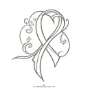 paw x semi colon cancer ribbon tattoo design idea