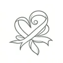 paw x semi colon cancer ribbon tattoo design idea
