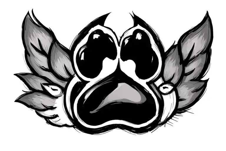 Make Sketch of a bold tatto using the symbol for lymphoma, Type 1 diabetes and a dog paw for the forearm  tattoo design idea