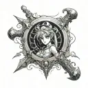 anime arm sleeve, use sailor moon, death note and demon slayer  tattoo design idea